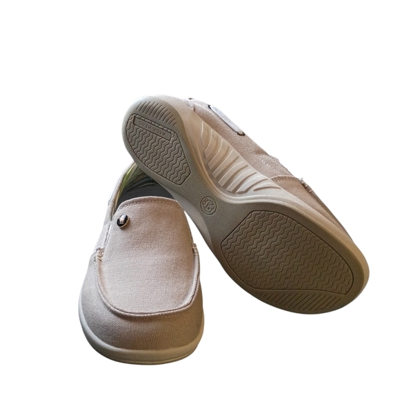 Walk Hero Beige Canvas Slip-On Shoes 8.5 Plantar Fascitis Arch Support Walking - Picture 5 of 5